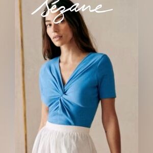 NWT Sezane Maia shirt in Blueberry XS